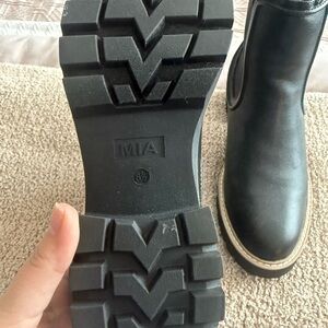MIA Black Rugged Sole Ankle Boots